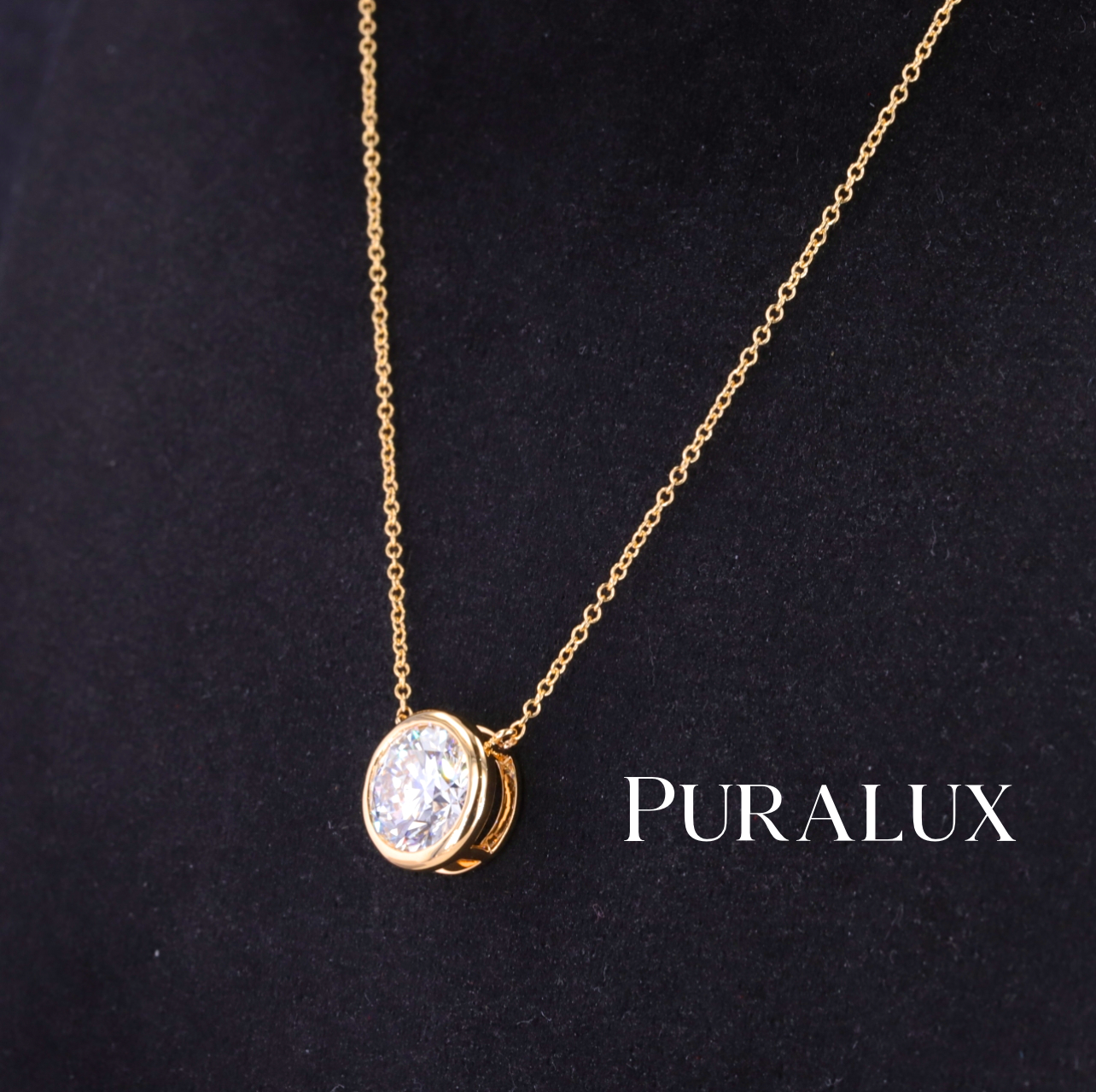 2 ct solitaire bezel pendant